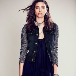 Free People Denim Hooded Jacket